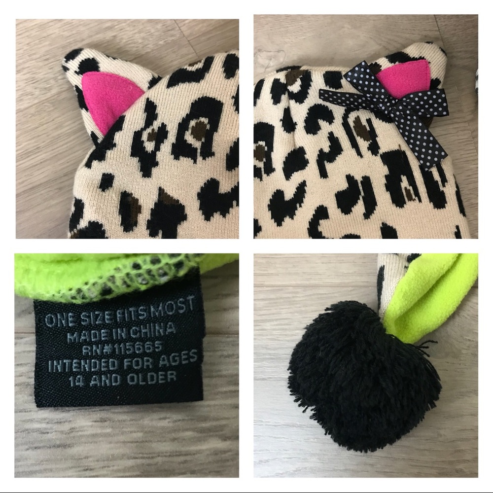 Fun Leopard Cat Beanie - Picture 4 of 6